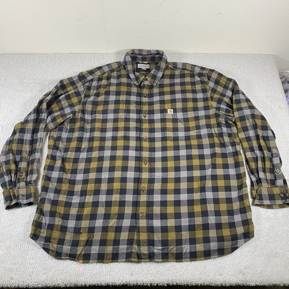 Carhartt Flannel Shirt Mens 3XL‎ Hamilton Rugged Flex Plaid Work 103820 - Picture 2 of 6